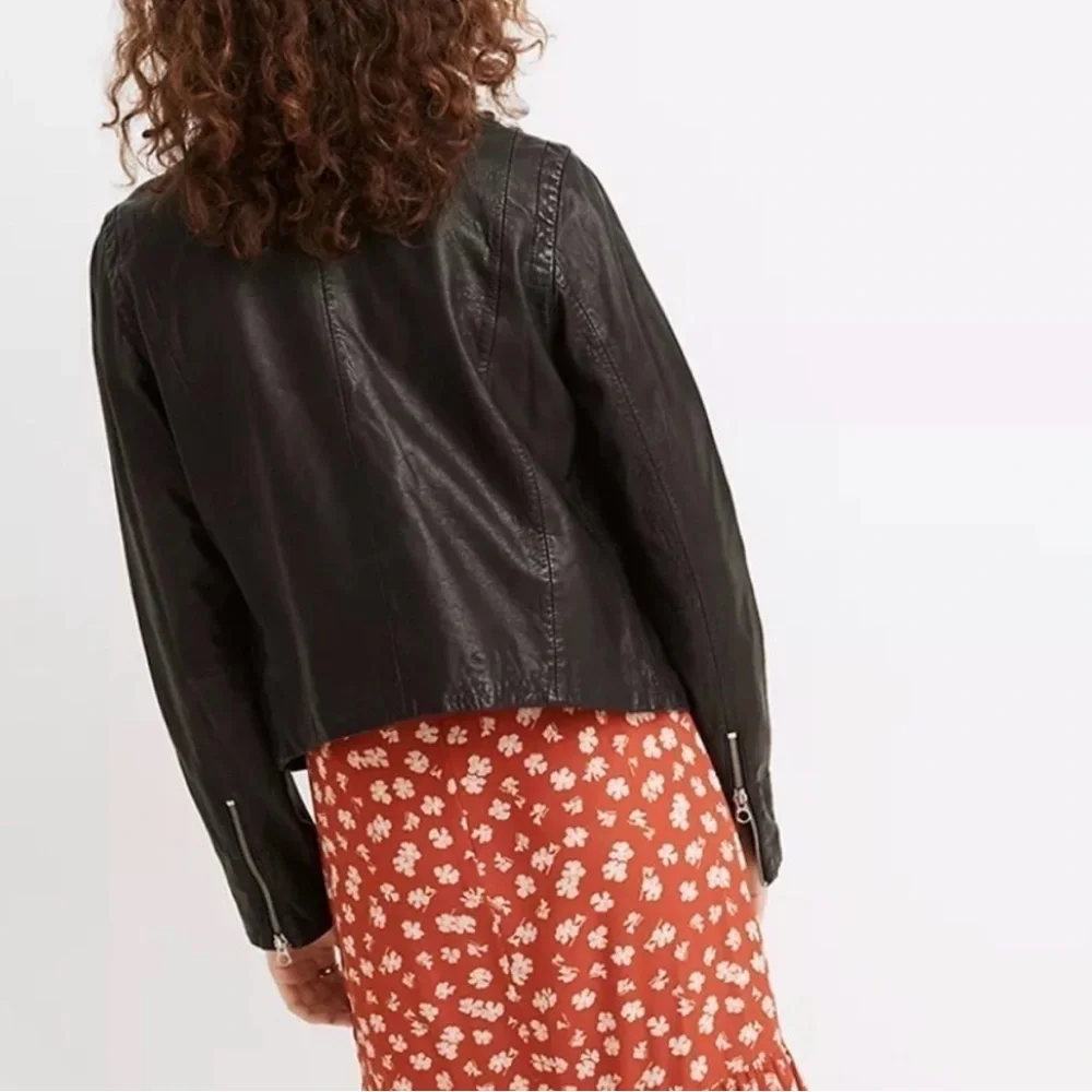 Madewell Black Washed Genuine Leather Jacket - Picture 4 of 16